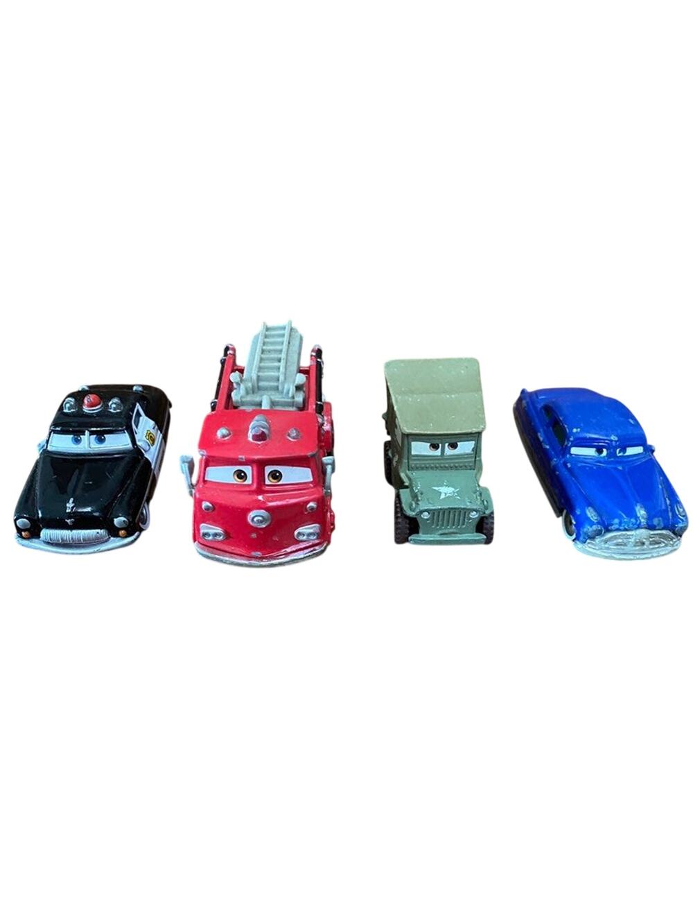 DISNEY Pixar Cars Radiator Springs Lot Doc Hudson Sheriff Sarge Red Fire Truck